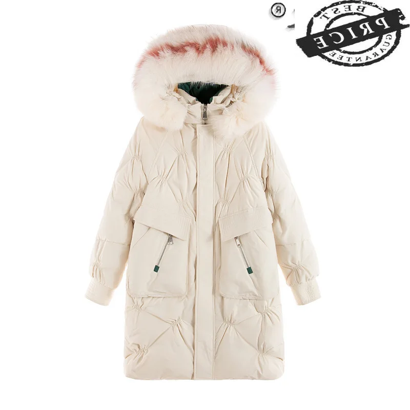 

Jacket Women's Down Warm Winter Woman Coat Female Real Fox Fur Collar Hooded Parka Fashion Clothes 2021 Mujer Chaqueta Pph132a