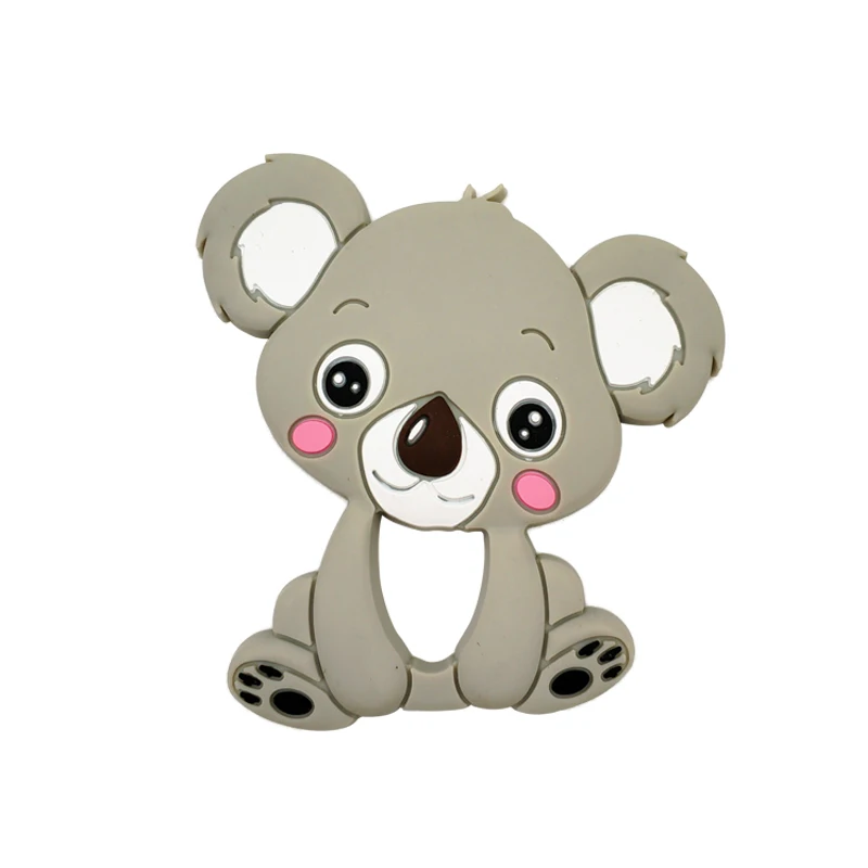 Koala Gray DIY животное детский спасательный круг пищевого класса Силиконовые Прорезыватели для младенцев силиконовые жевательные Подвески Детские Прорезыватели подарок игрушки для малышей - Цвет: Koala Gray