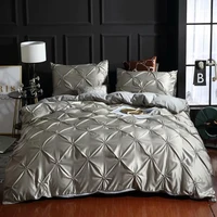 denisroom solid color linens silk washed bedding set luxury duvet cover double bed coverlet queen size bed sheets set comforters