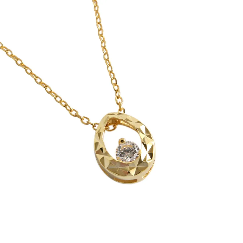 

Real 925 Sterling Silver Jewelry Fashion Simple Crystal Zircon Pendant Chain Necklace for Women Girls Drop Shipping
