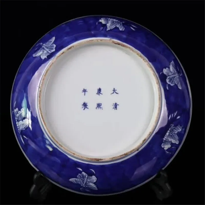 

Chinese Porcelain Plate Animal Butterfly Fruit Plate Decoration Plate Blue And White Porcelain Household Ornaments Gift