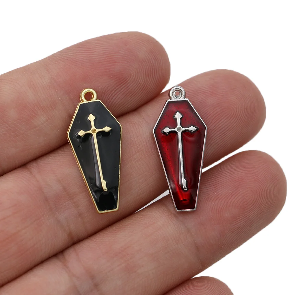 

5Pcs Enamel Silver Plated Cross Charm Pendant for Jewelry Making Necklace Bracelet Earrings DIY Accessories Craft