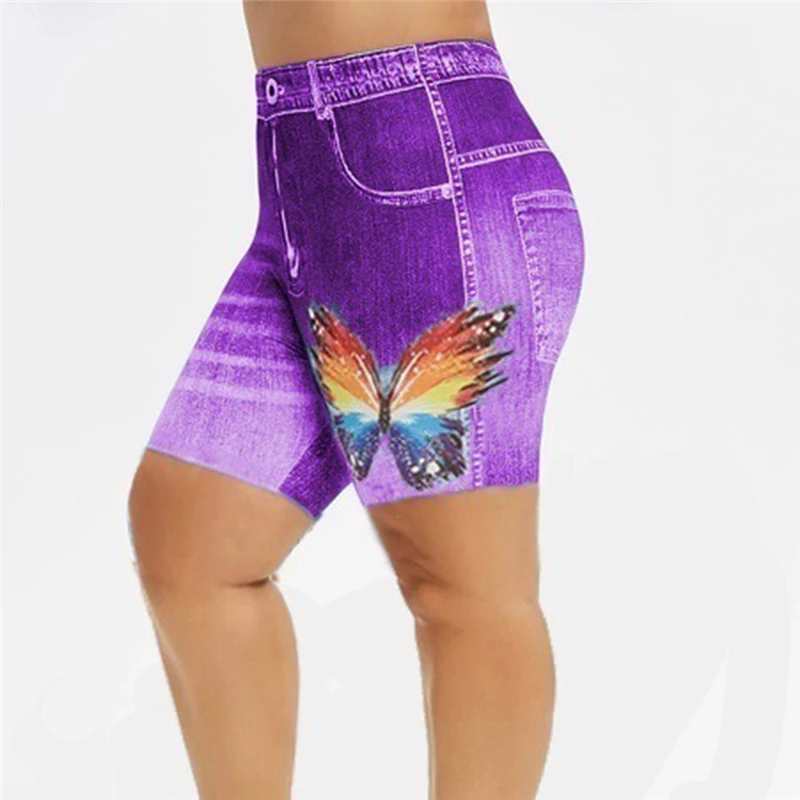 Женские модные леггинсы с принтом бабочки женские облегающие высокой талией