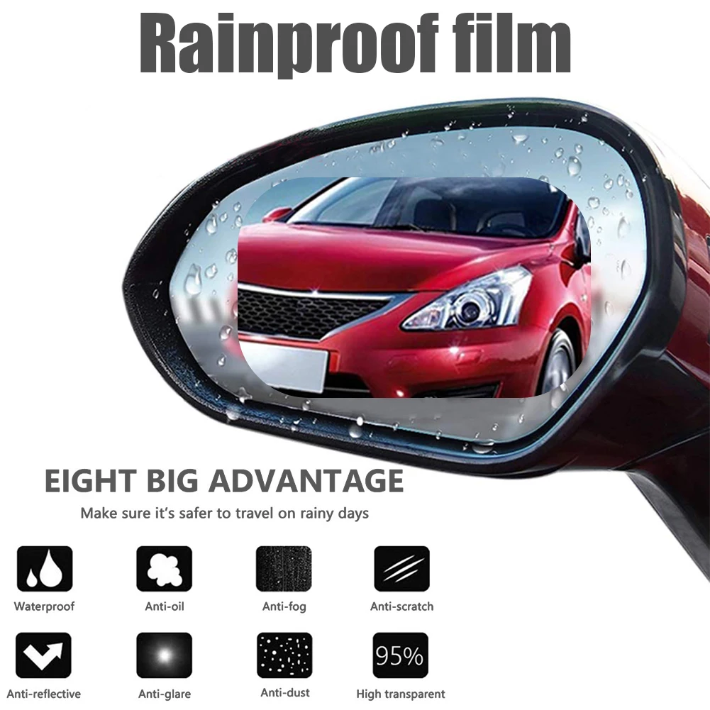 

2021 Car Rain Rearview Mirror Films Waterproof Anti-Fog Car Mirror Rain Cover Anti-rain Car Window Rain Protector Glass Film