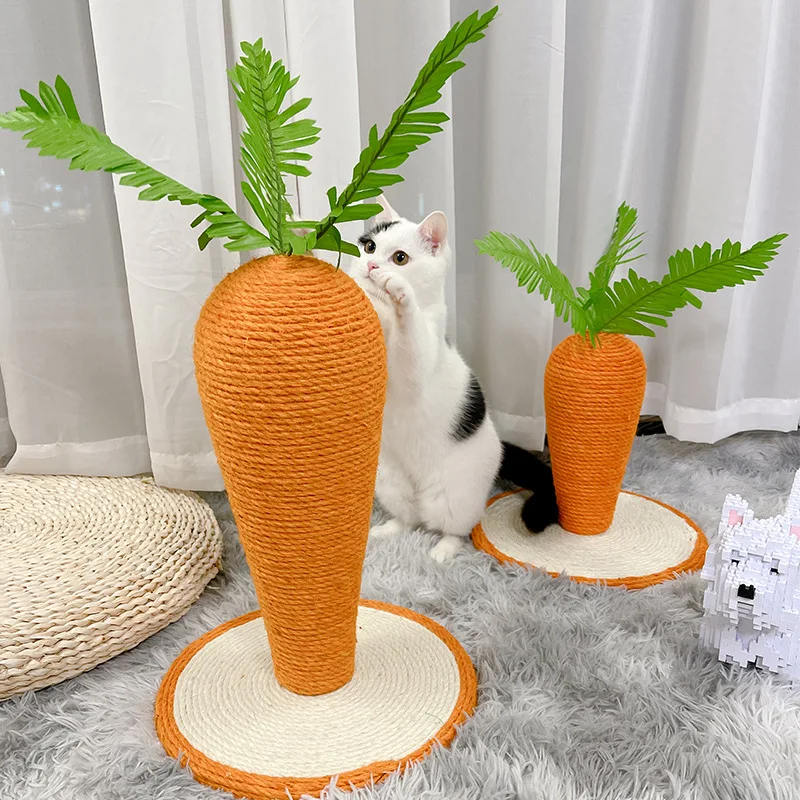 

Милая игрушка-дерево для кошек с морковкой, Когтеточка для кошек, котят, рама для скалолазания, защитная мебель, сизальная веревка, башня для...
