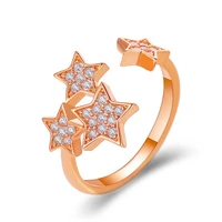 wangaiyao new star ring sweet zircon star open five pointed star ring fashion student finger ring hand jewelry female
