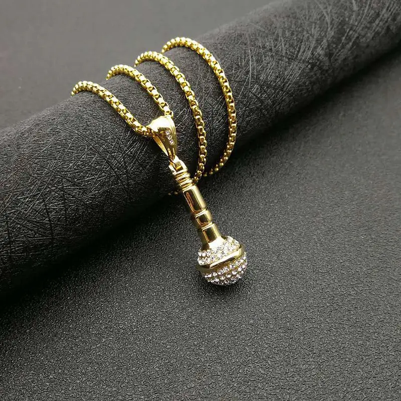 Хип-хоп Золото Цвет лед из Bling Циркон музыка стереоскопическая подвеска в виде