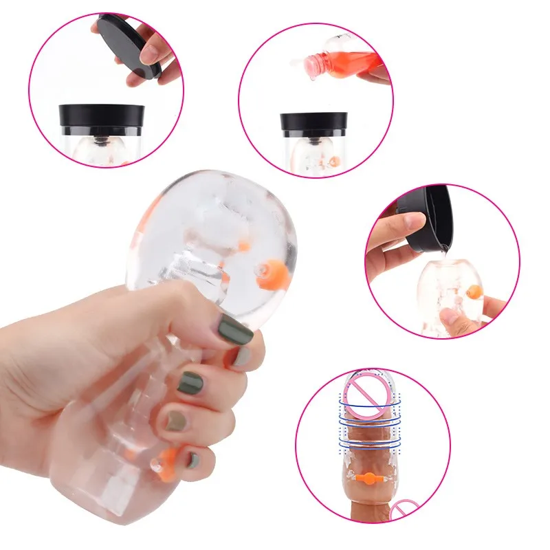 Прозрачный Мужской мастурбатор для тренировок искусственная вагина на