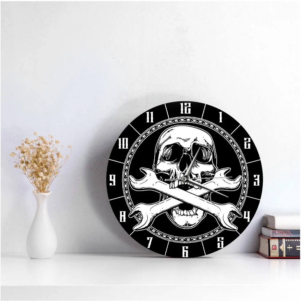 Декоративные настенные часы со стикерами смерти черепами и крестиками с принтом