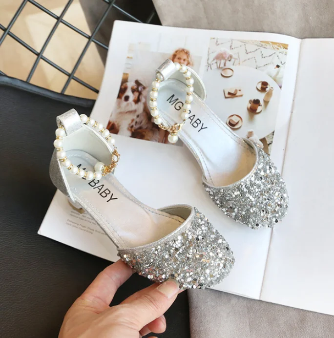 Летние сандалии принцессы на высоком каблуке для девочек детская обувь