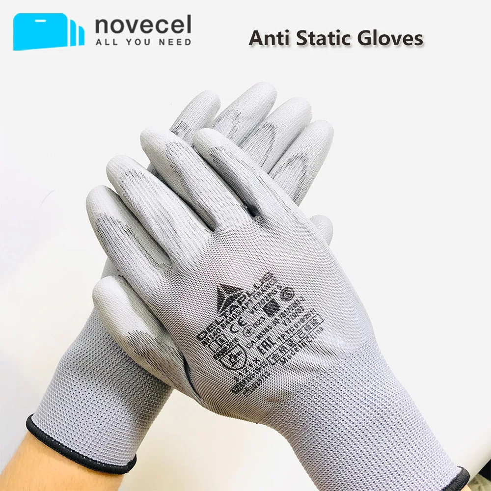 Антистатические перчатки искусственная кожа пальцы с покрытием ладони ПК