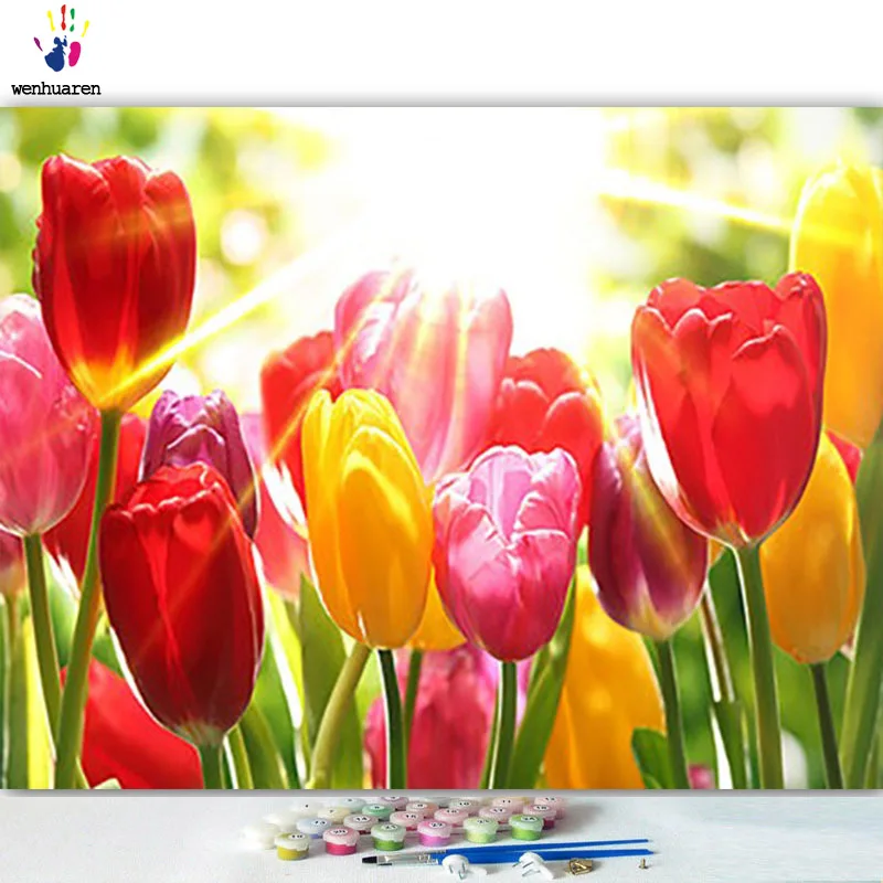 DIY картинки для раскраски по номерам с цветами разные цвета цветов изображение