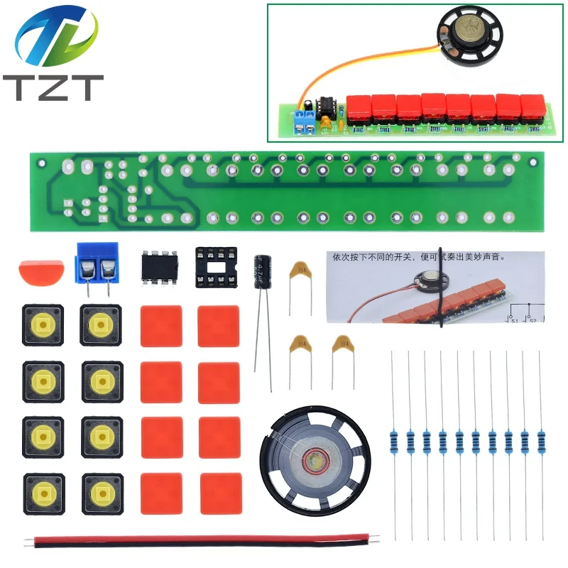 TZT 1 компл. DIY Kit NE555 компонентная электроника Модуль электрического пианино |