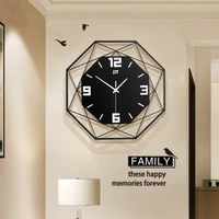iron art large clock with luminous wall clock simple nordic home living room wall decoration wall clock