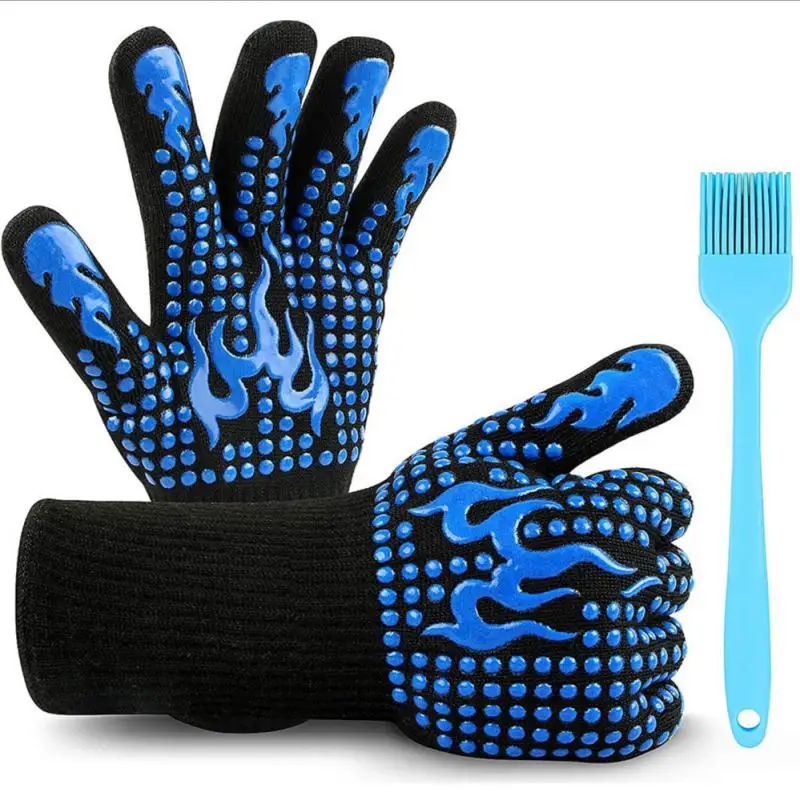 

High temperature 500 / 800 degree microwave oven silicone anti slip gloves heat insulation barbecue oven