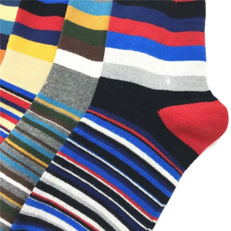 10 парт/лот классические цветные толстые и тонкие полосатые мужские носки