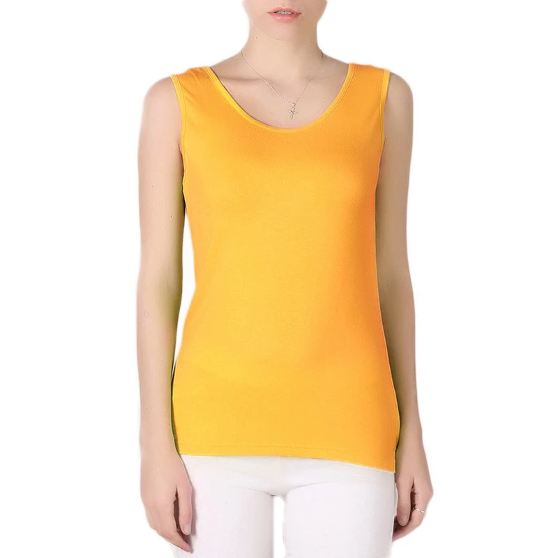 Новинка Летний жилет с U-образным вырезом майка большим воротником нижняя