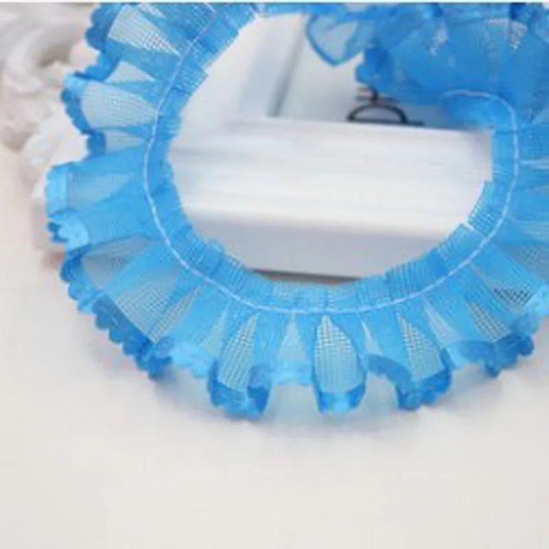 1 м последняя плиссированная кружевная ткань лента 2 см сине-фиолетовая отделка