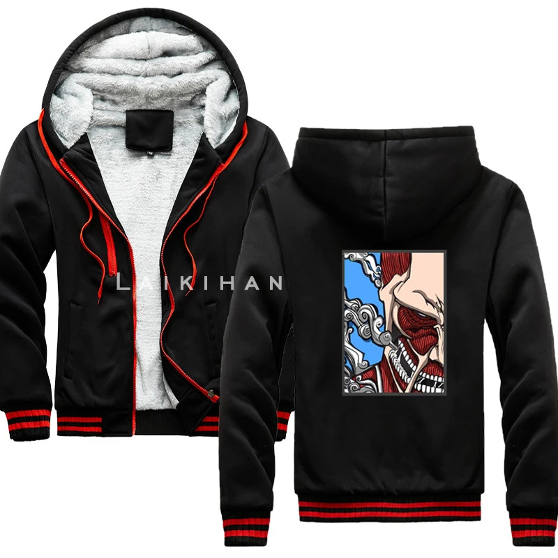 

Мужской теплый комплект из флиса и толстовки с капюшоном «атака на Титанов»