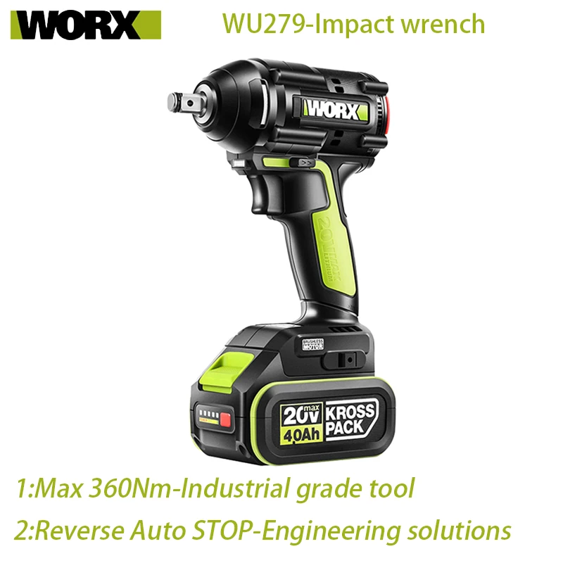 

Шуруповерт ударный WORX WU279, 360 нм, бесщеточный двигатель