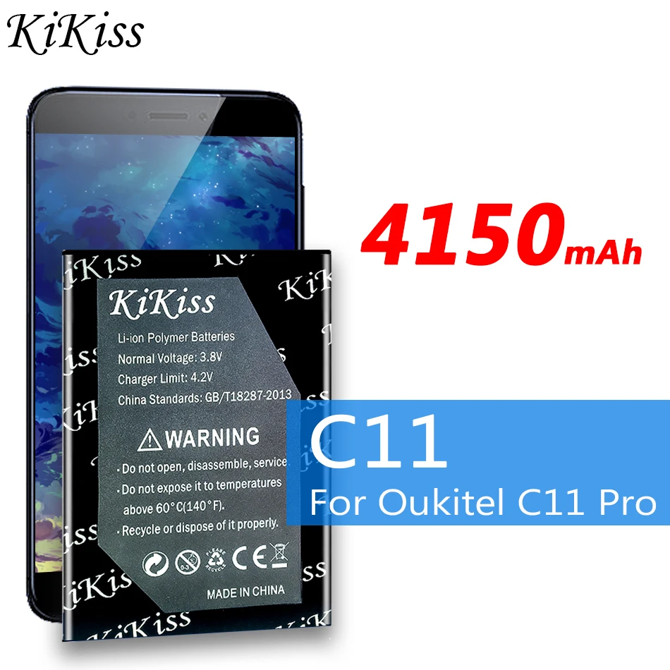 

Аккумуляторная батарея KiKiss C11, 4150 мАч, для Oukitel C11 Pro C11Pro, 5,5 дюйма, MTK6739, 3 + 16 ГБ, аккумуляторы для телефонов