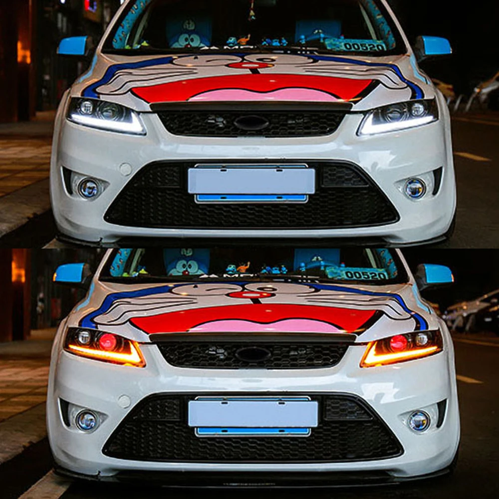 2 шт. светодиодный фары для Ford Focus 2009 2010 2011 Автомобильные ангельские глазки