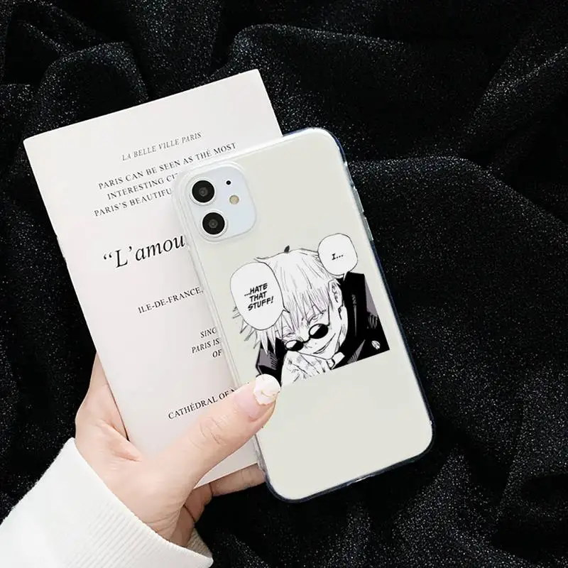 

Jujutsu Kaisen Anime Cartoon Phone Case Transparent for iPhone 6 7 8 11 12 s mini pro X XS XR MAX Plus cover funda shell
