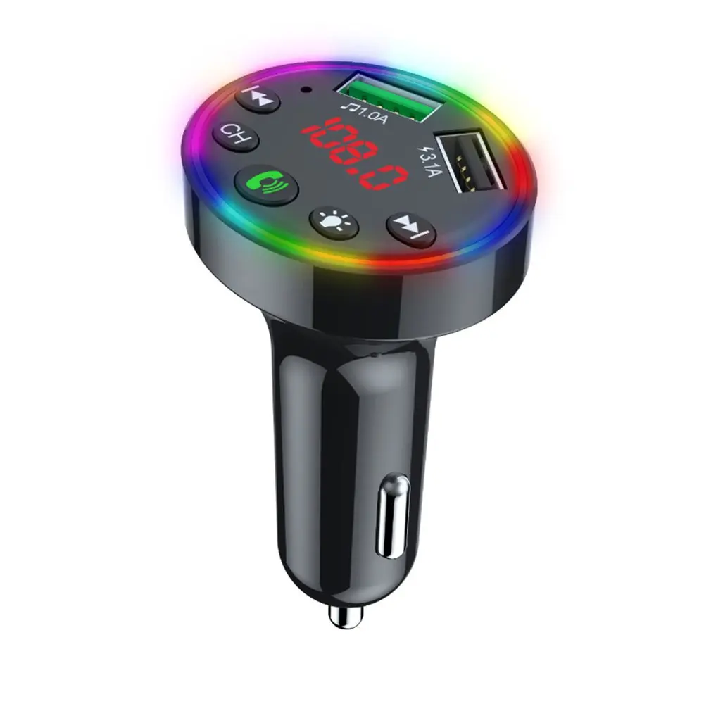 

F9 In-Car Fm-zender Backlit Handsfree Bellen MP3 Speler Usb Oplader Wireless 5.0 Fm Radio Adapter Auto MP3 Player