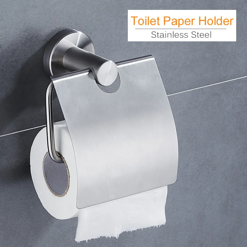 ROVOGO Toilet Paper Holder with Cover Single Roll Wall Mounted Bathroom Storage Dust Proof Roller | Обустройство дома