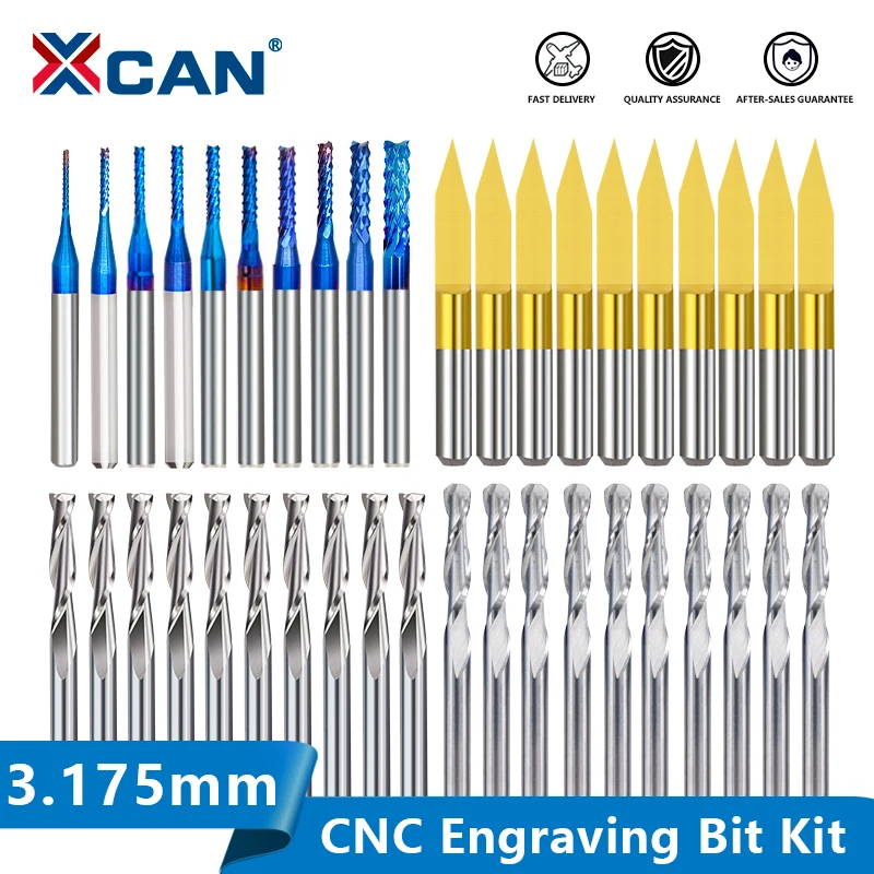 XCAN CNC гравировальная насадка комплект 1/8 ''хвостовик фрезерный станок с ЧПУ