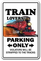 train lovers parking only tin sign art wall decorationvintage aluminum retro metal sign