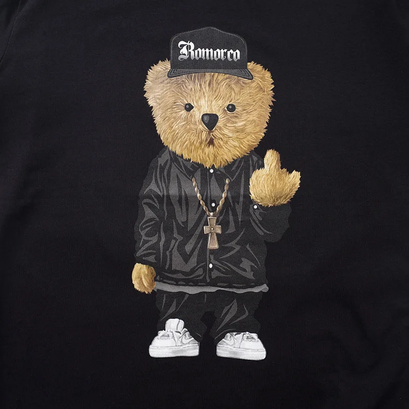 

New luxury 2021 Men vogue 3D Bear T Shirts T-Shirt Hip Hop Skateboard Street Cotton T-Shirts Tee Top kenye S-XXL #N281