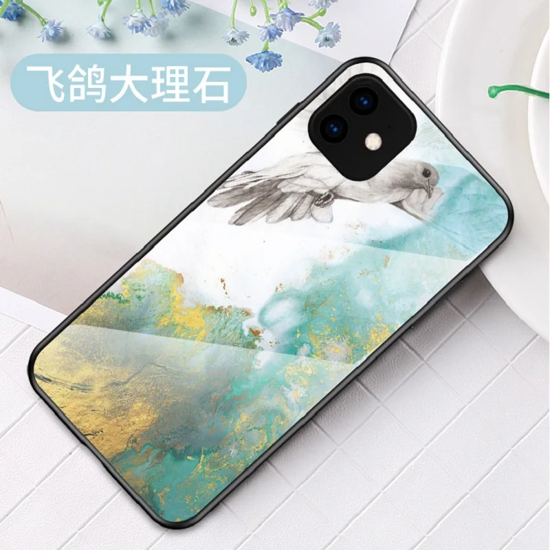 Противоударный глянцевый мраморный чехол из закаленного стекла tpu для iPhone 6 7 8 Plus