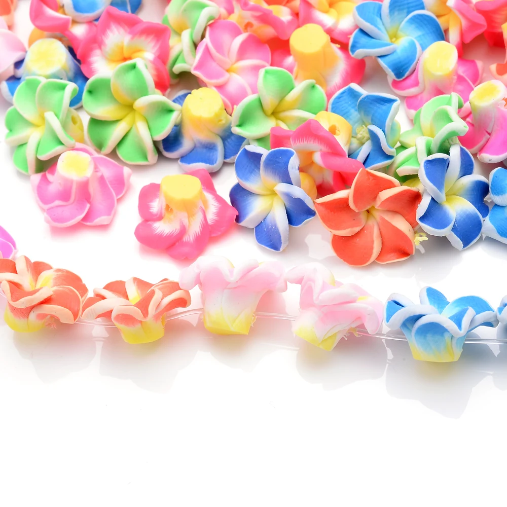 20 шт./лот 15 мм маленькая полимерная глина Плюмерия франжипан Цветочные бусины