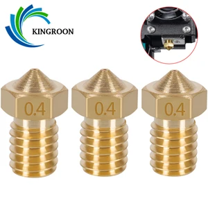 Сопло KINGROON E3D V5, V6, 10 шт., 0,2, 0,3, 0,4, 0,5, 0,6, 0,8, 1,0 мм, часть для 3D-принтера, Резьба M6, цельнометаллическое сопло для нити 1,75 мм, 3 мм
