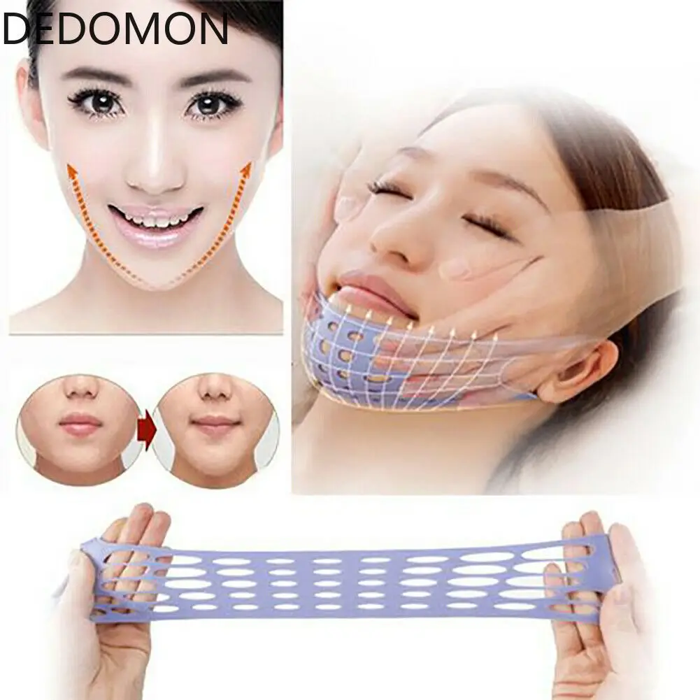 1 шт. маска для сна похудения двойная лица и подбородка бандаж силиконовый мощный