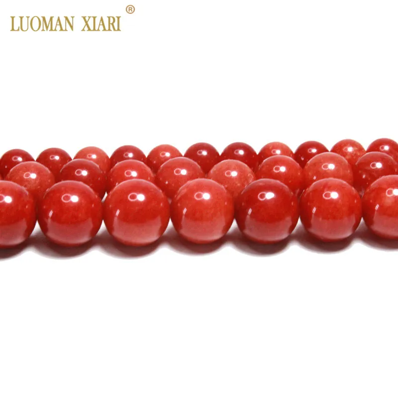 Оптовая Продажа AAA красный коралловый цвет камень круглый натуральный бусины для
