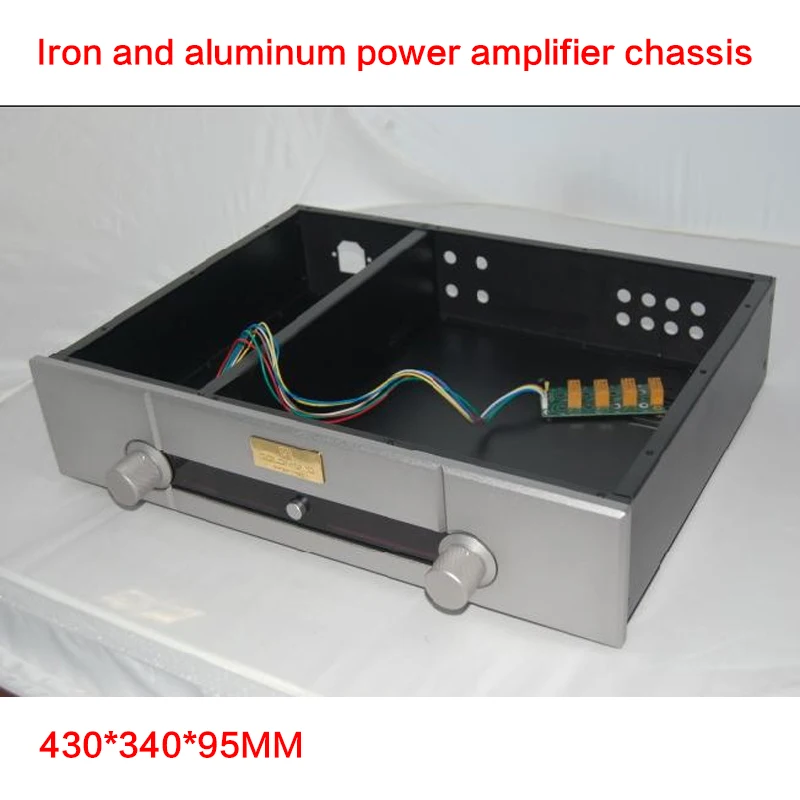 

430*340*95MM Aluminum Amplifier Chassis Gaowen Pre-stage Case Audio Shell Power Supply Box Amplifier Enclosure with RCA Terminal