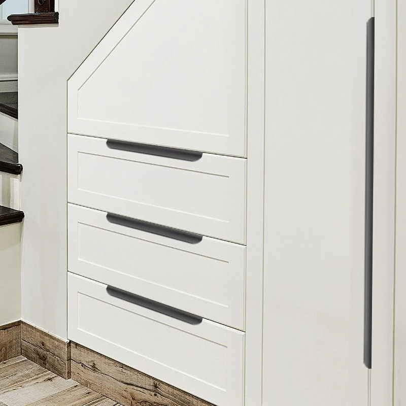 Скрытые ручки для мебели матовые черные золотые серебряные шкафа выдвижные