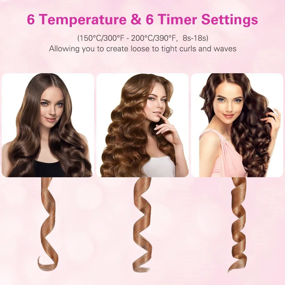 

Cordless Automatic Hair Curler iron wireless Curling Iron USB Rechargeable Air Curler for Curls Waves LCD Display Ceramic Curly