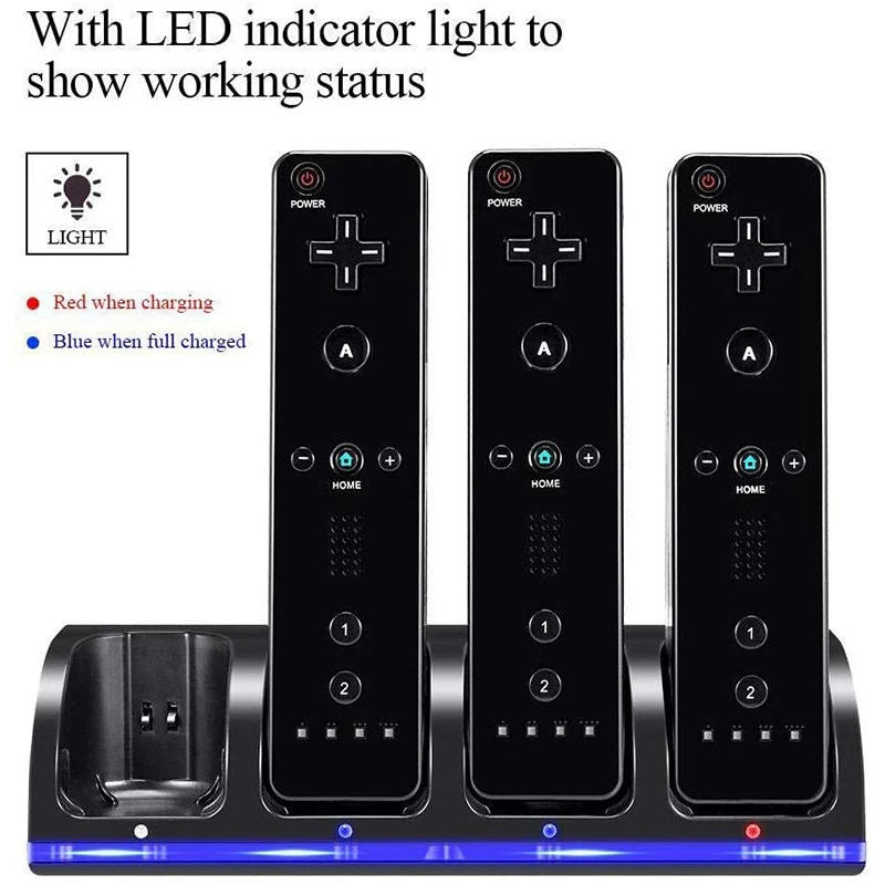 4-в-1 док-станция с дистанционным управлением и 4 перезаряжаемыми батареями 2800 мач