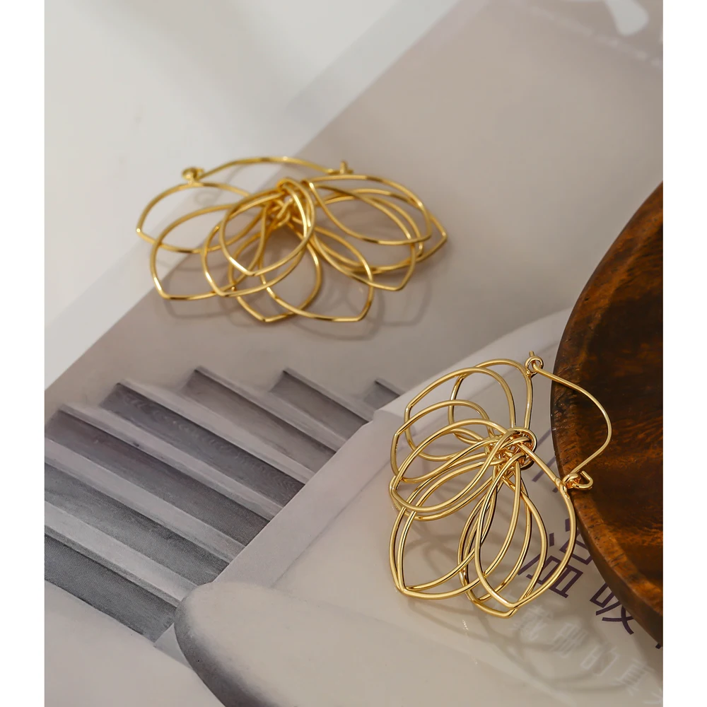 Модные металлические фирменные серьги Yhpup ручной работы с цветами и растениями