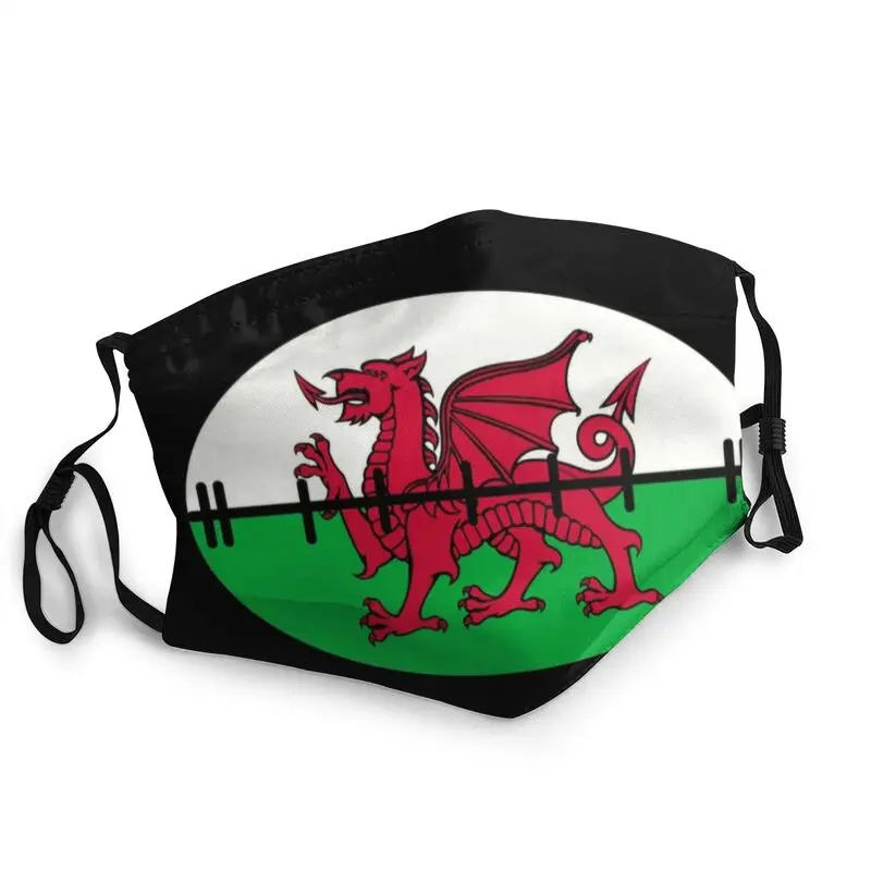

Wales Dragon Flag Mask Anti Dust Reusable Welsh Proud Face Mask Protection Cover Adult Respirator Mouth-Muffle