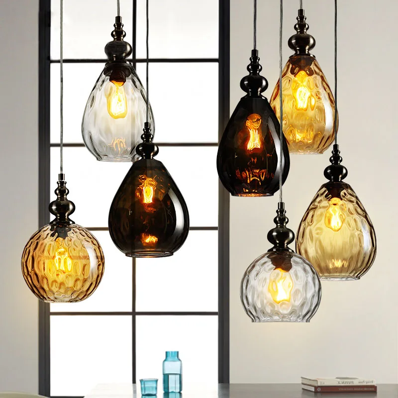 IWHD Nordic Glass Ball LED Pendant Light Fixtures Dinning Living Room Lampe Hanging Lights Vintage Lamp Lamparas Colgantes iwhd loft style vintage pendant lights fixtures dinning room bar edison rope lamp industrial light hanglamp lamparas colgantes