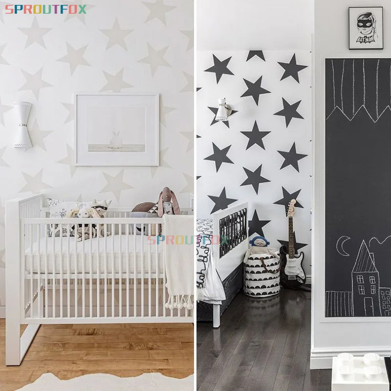 Виниловая наклейка для спальни DIY большие звезды художественные росписи сменные