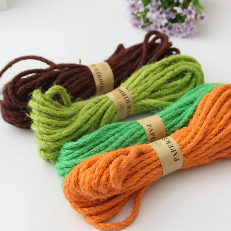 5 м/лот цветной джут 6 мм хлопковый шнур витая веревка высокая прочность ткань для