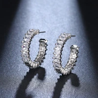 funmode classic cubic zircon cc hoop earring party accessories punk style pendant earring wedding accessories fe298