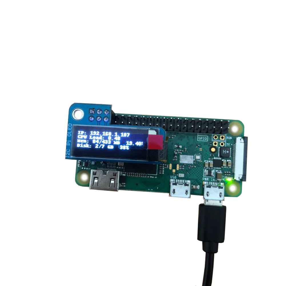 

DIYmall PiOLED 0.91inch OLED Dispaly Module 128x32 SSD1306 White IIC for Raspberry Pi 1, B+, Pi 2, Pi 3 and Pi Zero