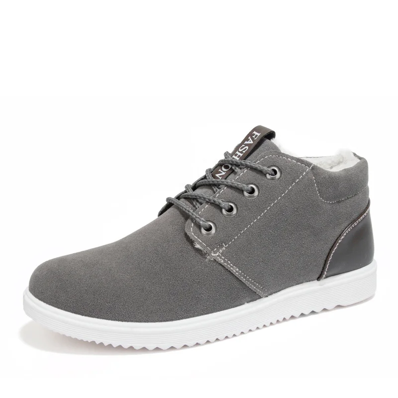 Брендовые зимние ботинки мужские короткие до щиколотки с плюшевой подкладкой