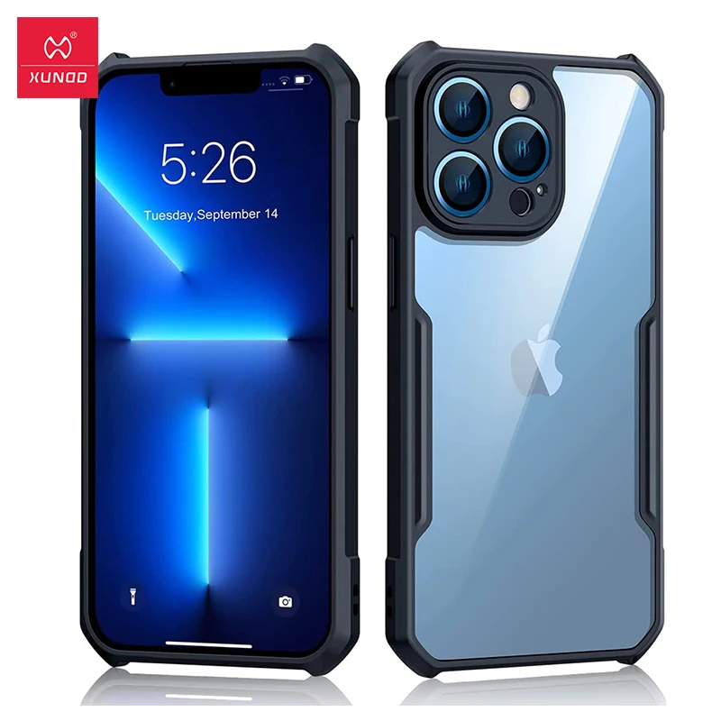 

For iPhone 12 13 Pro Max Case,XUNDD Airbags Bumper Shockproof Shell Transparent PC Back Cover For iPhone 12 13 Mini Pro Case